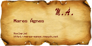 Mares Ágnes névjegykártya